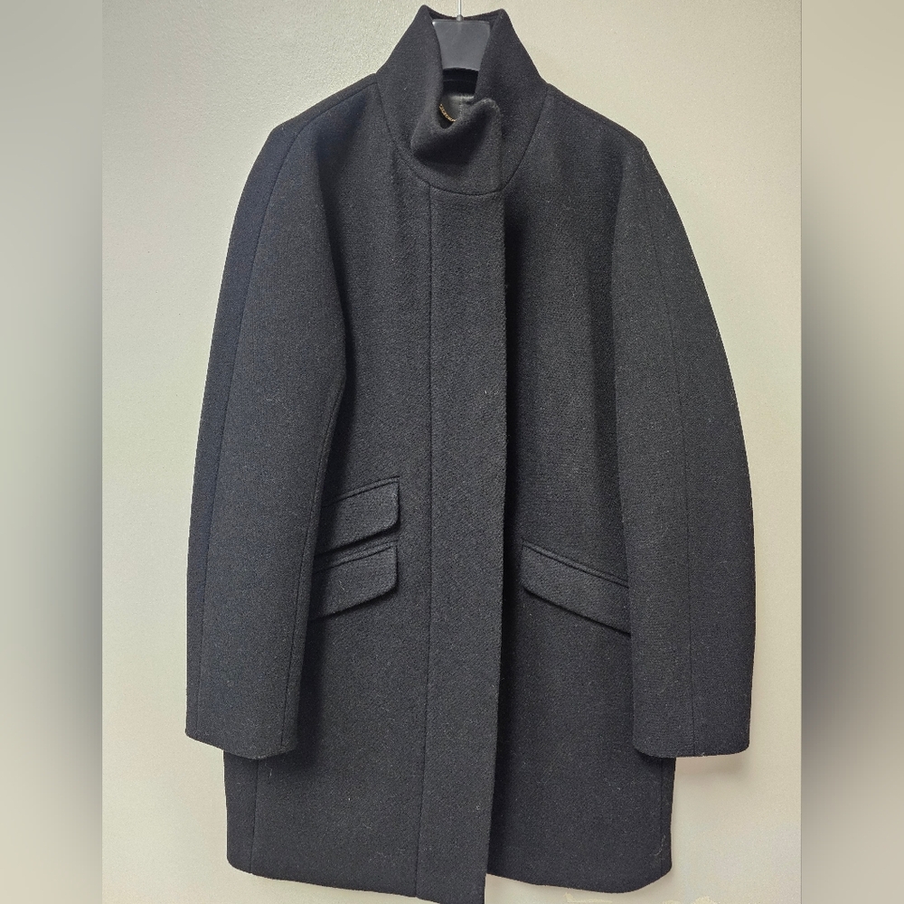 J. Crew Stadium Italian Wool Coat Size 6 Black